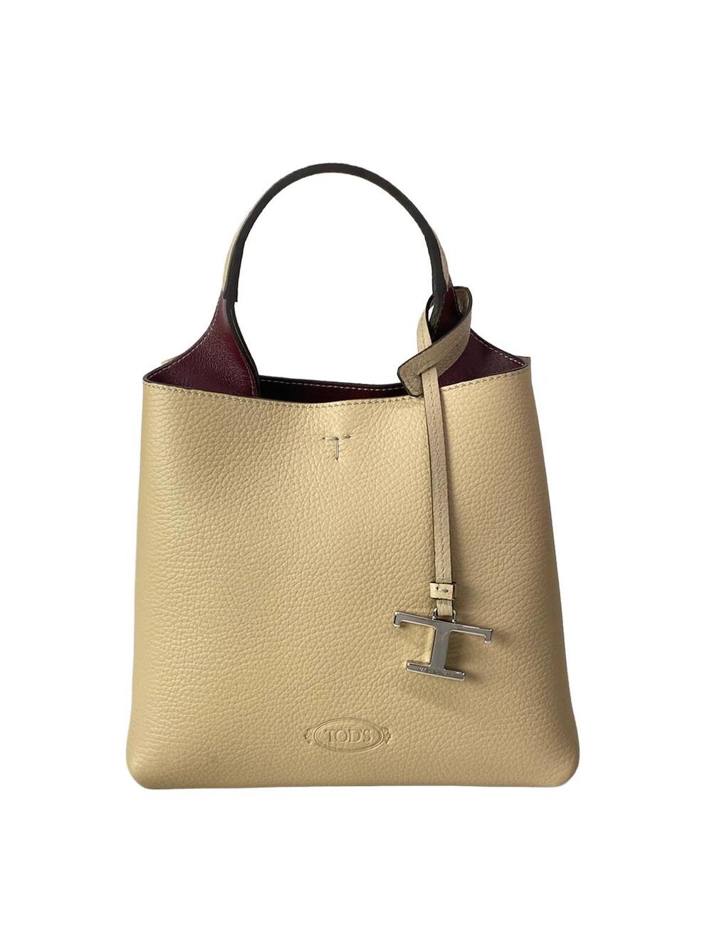 Tod's Leather Bag Mini Beige Bordeaux #288566T90B